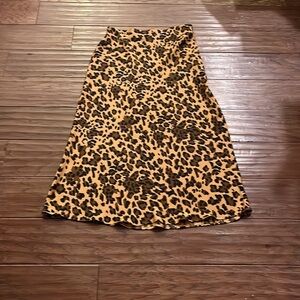 Babaton Leopard Print Maxi Skirt Size 4